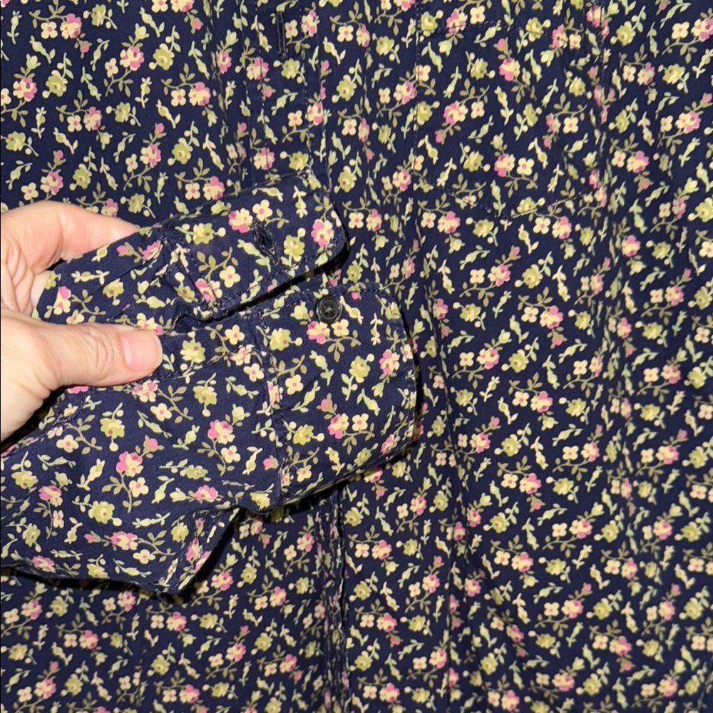 Ralph Lauren vintage  denim & supply Floral Button-Up Shirt fitted L  cotton - Picture 4 of 6